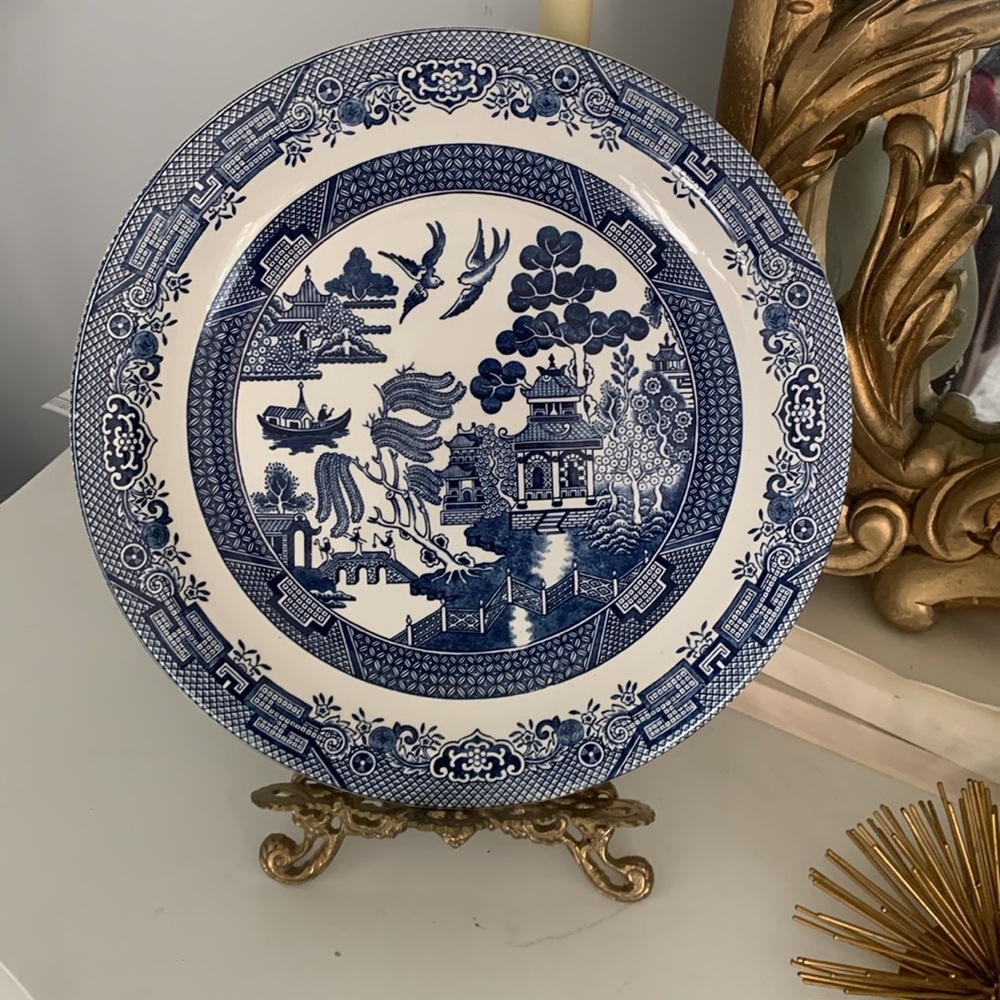 Blue Willow Churchill | England Churchill Blue Willow Chop Plate Platter 12.5"